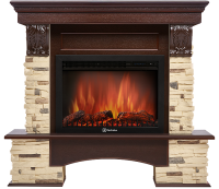 Портал Firelight Pietra 26/30S камень сланец натуральный, шпон темный дуб