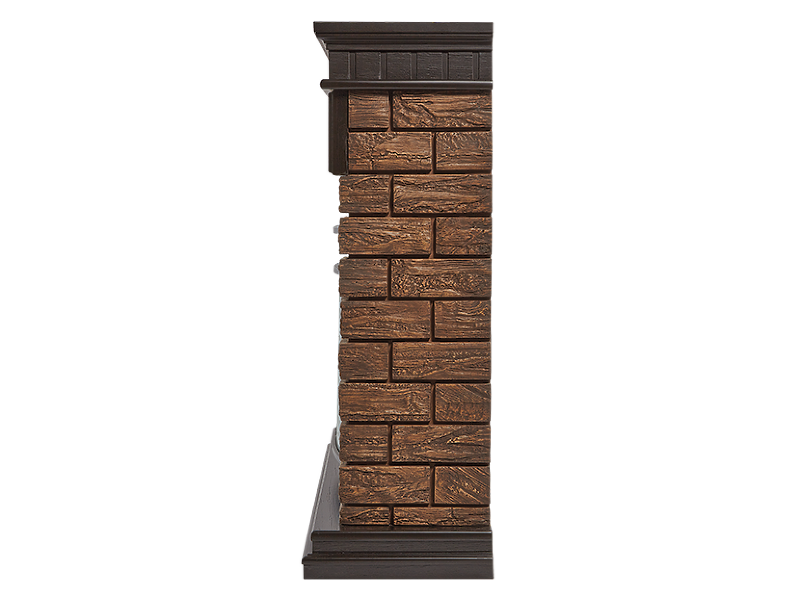 Портал Firelight Bricks Wood 25 камень темный, шпон венге