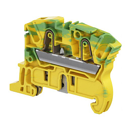 Клемма ABB ZK4-PE/6 пружинный зажим, для заземления, 2 контакта, 480А/1с, ж./зеленый