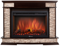 Портал Firelight Scala 25 камень сланец скалистый белый, шпон белый дуб