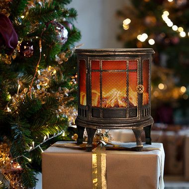 Светодиодный камин «Винтаж мини» с эффектом живого огня, бронзовый