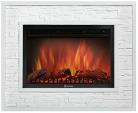 Портал Firelight Loft 30 камень белый, белая эмаль