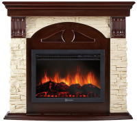 Портал Firelight Torre 25S камень белый, шпон белёный дуб