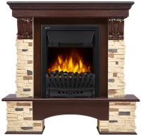 Портал Firelight Pietra Classic камень белый, шпон белёный дуб