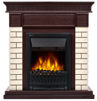 Портал Firelight Bricks Classic камень бежевый, шпон темный дуб