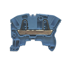 Клемма ABB ZK4-BL/6 пружинная для нейтрали, 2 контакта, 32А, 1000В, синий