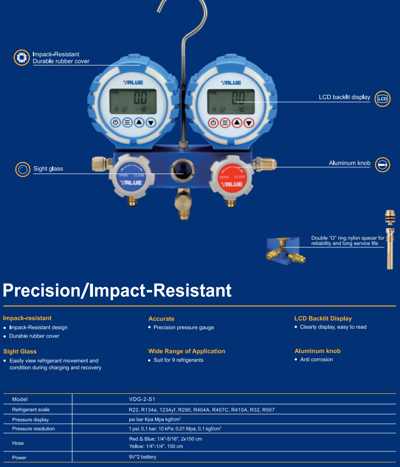 Купить Манометрический электронный коллектор Value VDG-2-S1 в Интернет-магазине Сlimate-shop.by. Доставка по Минску и Беларуси  *375-29 330-39-95