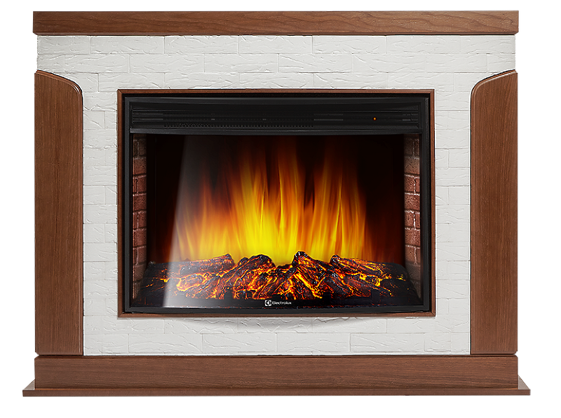 Портал Firelight Prestigio 30 камень белый, шпон дуб