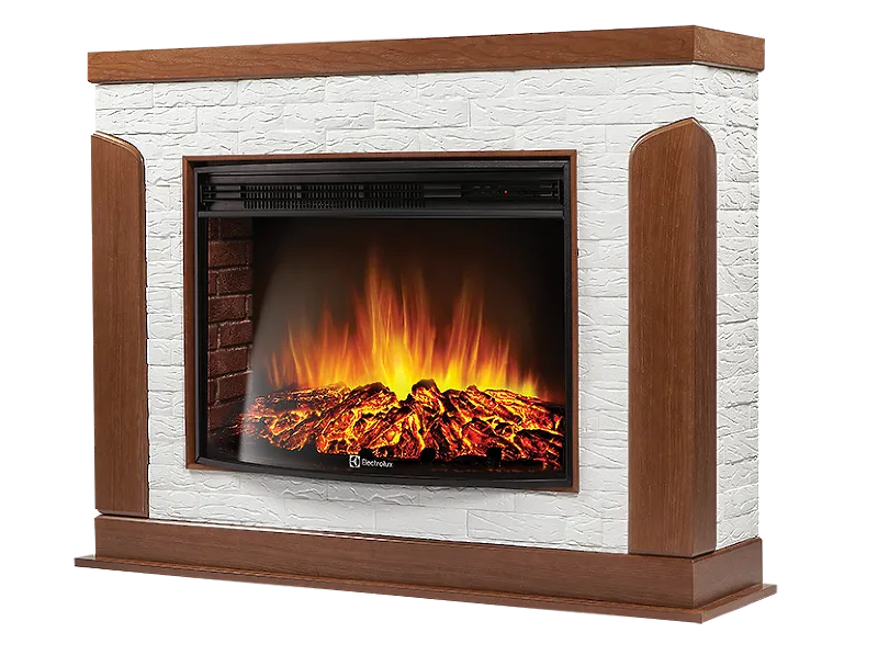 Портал Firelight Prestigio 30 камень белый, шпон дуб