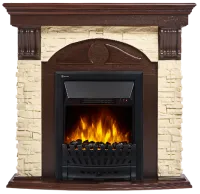 Портал Firelight Torre Classic U (угловой) камень слоновая кость, шпон темный дуб