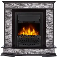 Портал Firelight Scala Classic камень сланец скалистый белый, шпон белый дуб