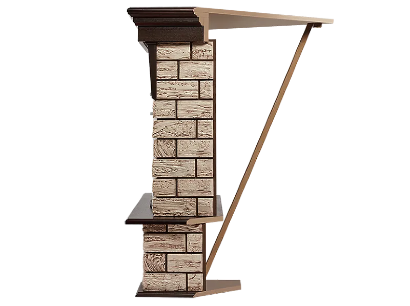 Портал Firelight Forte Wood 30U (угловой) камень коричневый, шпон темный дуб