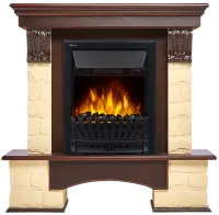 Портал Firelight Forte Classic U (угловой) камень бежевый, шпон темный дуб