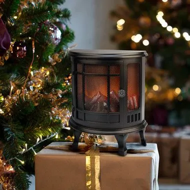 Светодиодный камин «Винтаж мини» с эффектом живого огня, черный