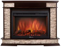 Портал Firelight Scala 25 камень сланец скалистый белый, шпон белый дуб