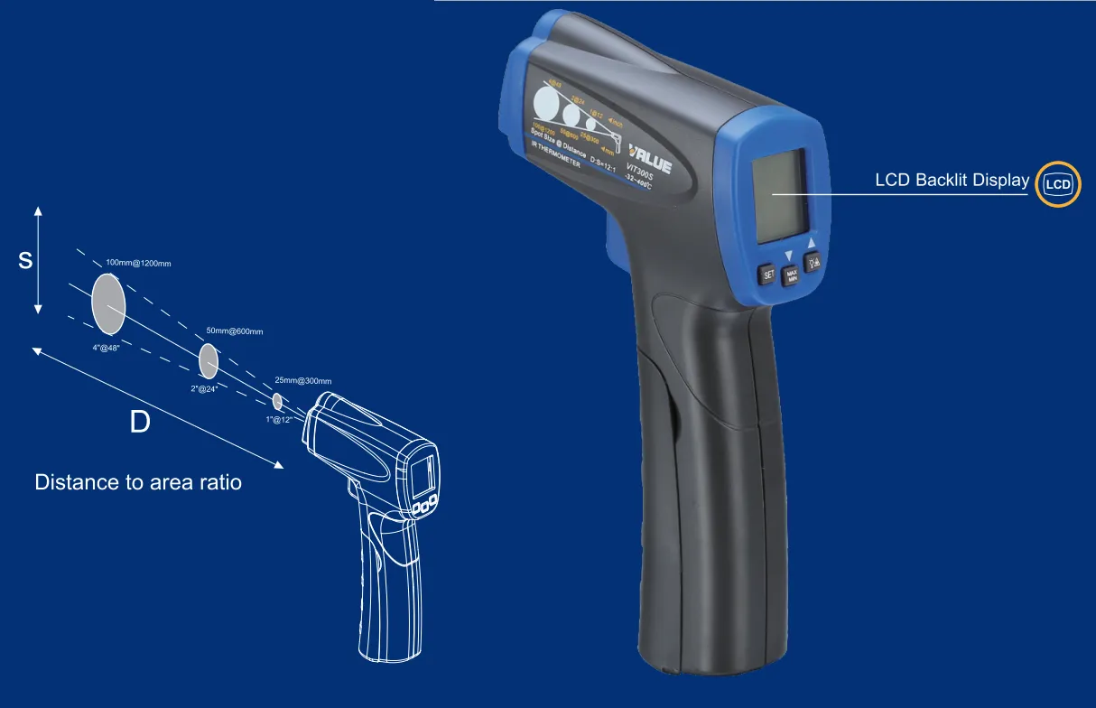 Купить Бесконтактный инфракрасный термометр Value VIT-300S в Интернет-магазине Сlimate-shop.by. Доставка по Минску и Беларуси  *375-29 330-39-95