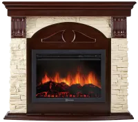 Портал Firelight Torre 25S камень белый, шпон белёный дуб