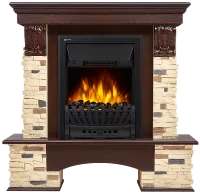 Портал Firelight Pietra Classic камень белый, шпон белёный дуб