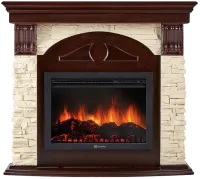 Портал Firelight Torre 30U (угловой) камень белый, шпон белёный дуб